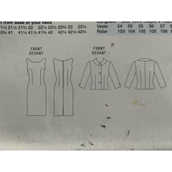 Butterick Sewing pattern 4817 dress jacket size 16 18 20 22 24 - Picture 8 of 8